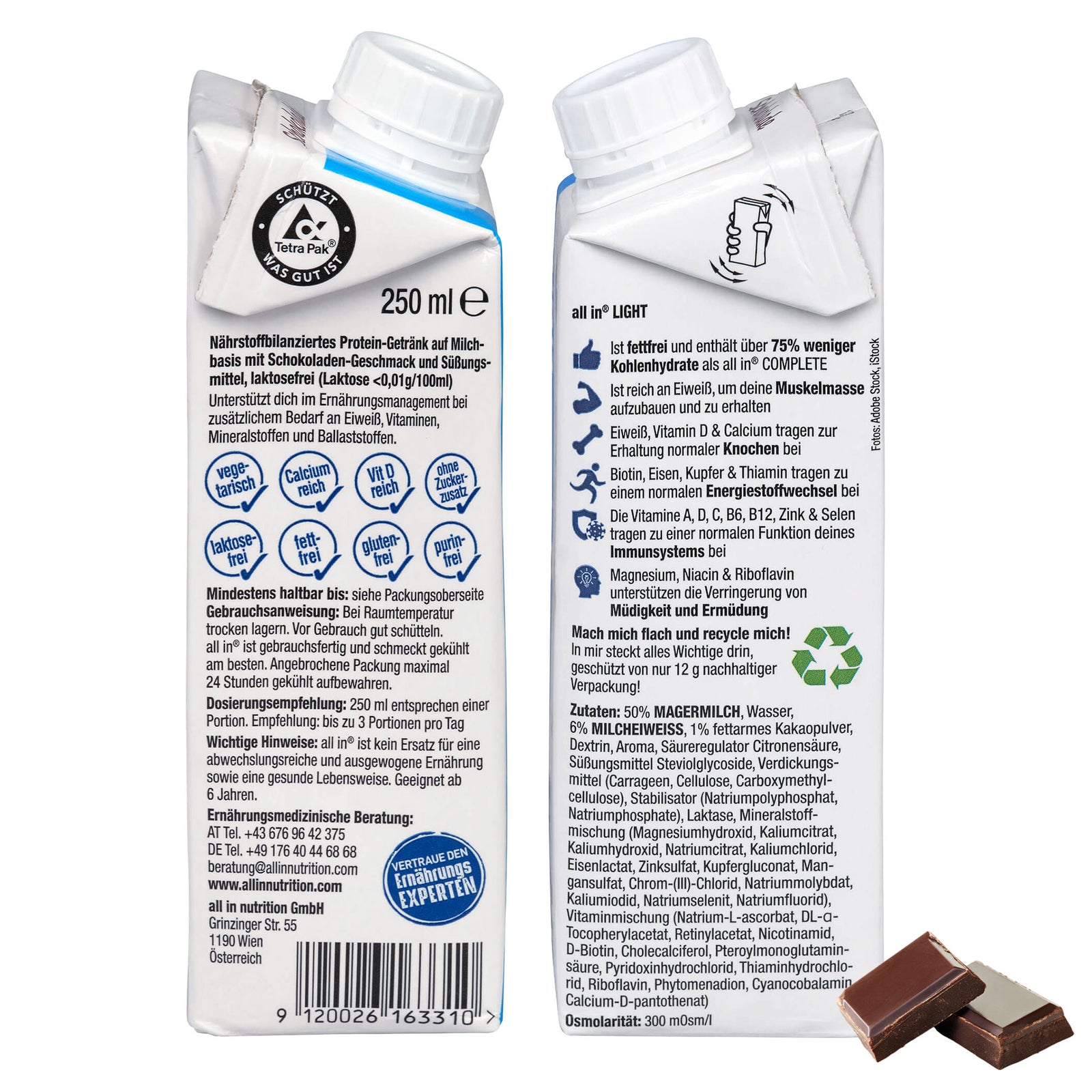 all in® LIGHT Schokolade (14 x 250 ml)