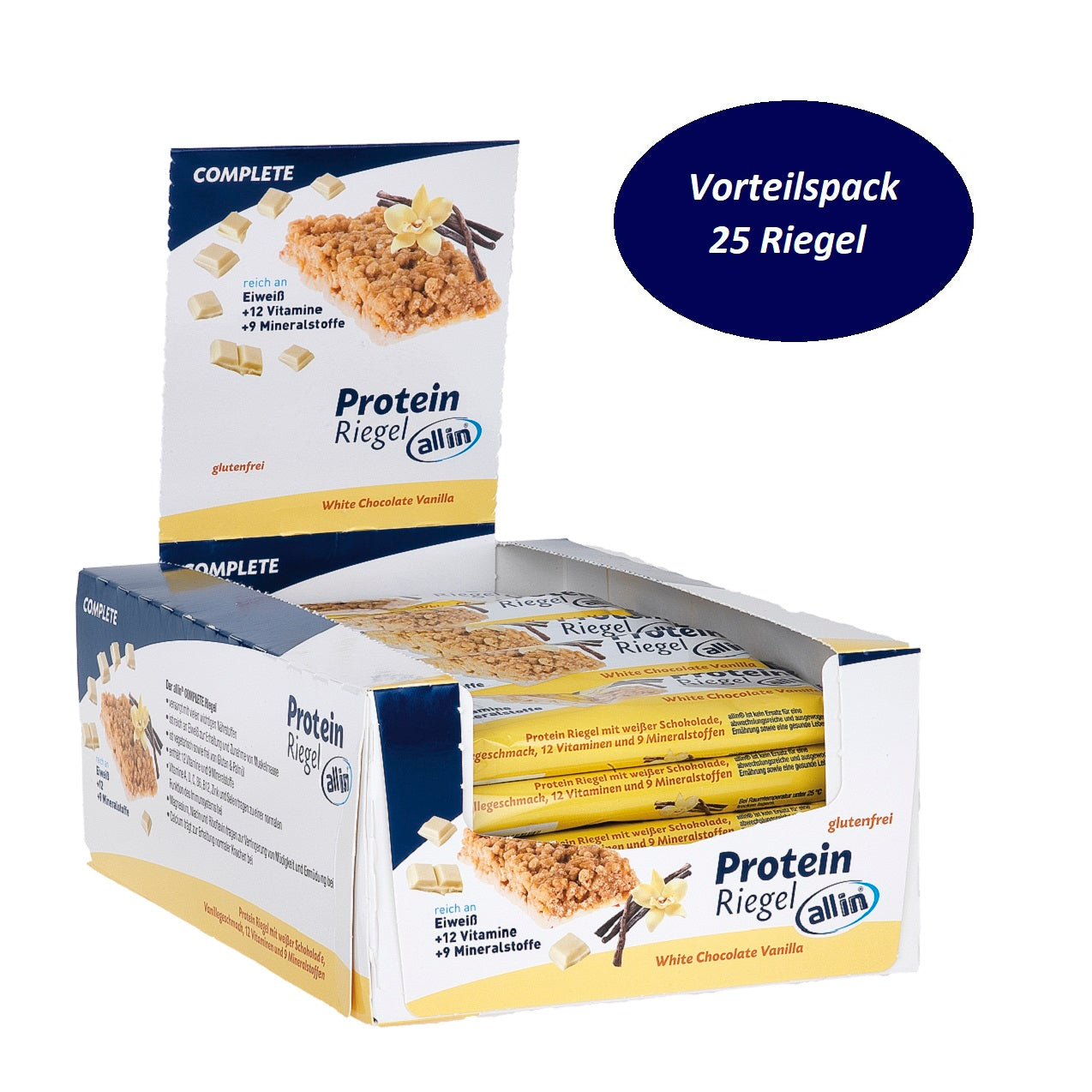 all in® COMPLETE Protein Riegel White Chocolate Vanilla (25 x 40g)