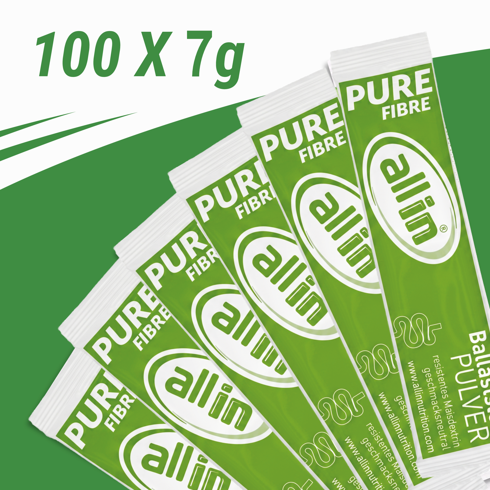 all in® PURE Fibre Ballaststoff Pulver (100 x 7g) Sticks