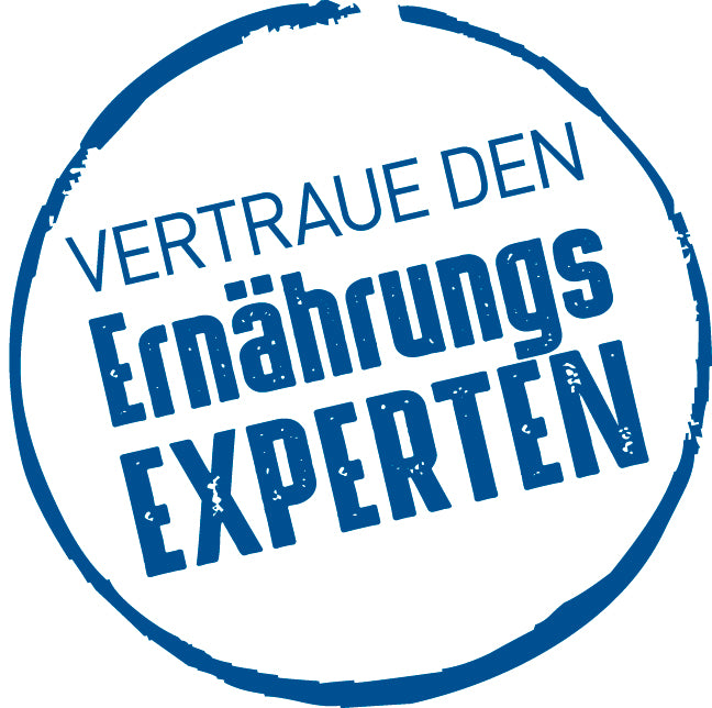 Button ähnlich einem Stempel mit der Aufschrift Vertraue den Ernährungsexperten
