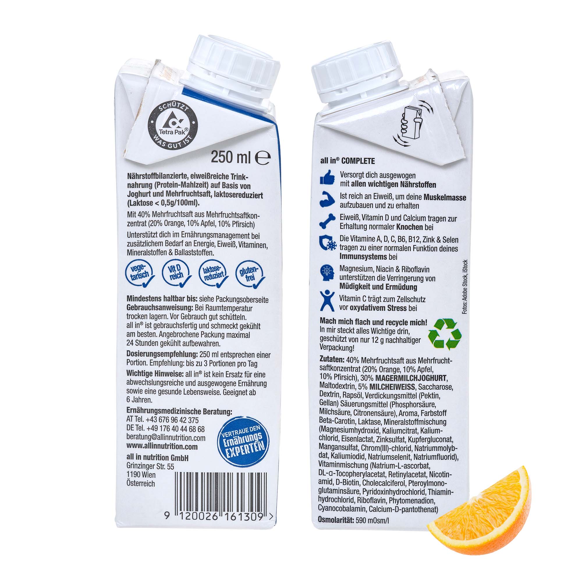 all in® COMPLETE Joghurt Orange (14 x 250 ml)