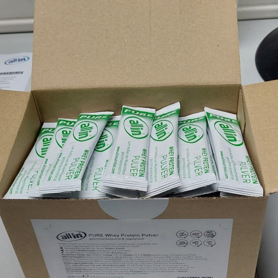 all in® PURE WHEY Protein Pulver STICKS (100 x 5 g)