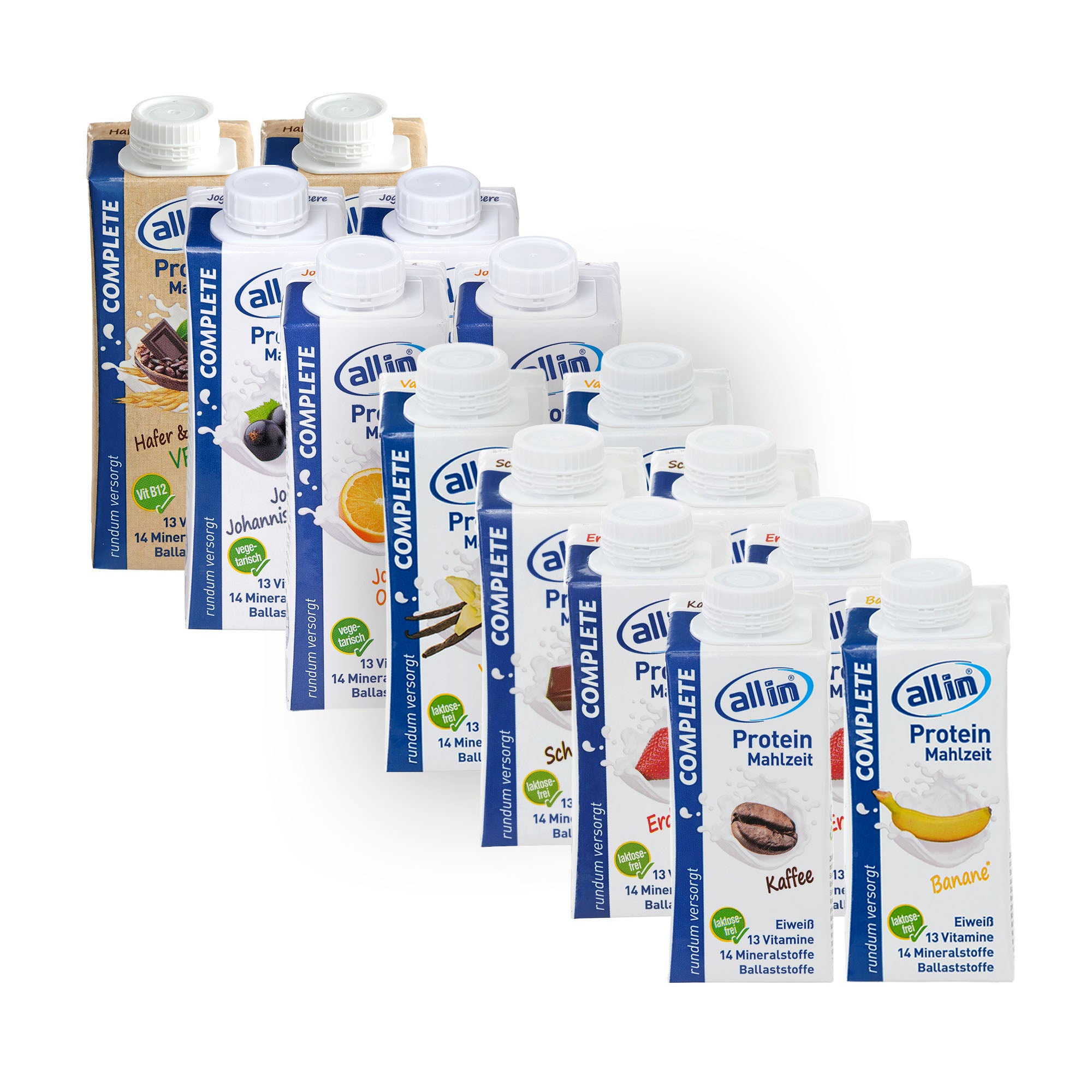 all in® 8er MIX alle COMPLETE Sorten (14 x 200/250ml)