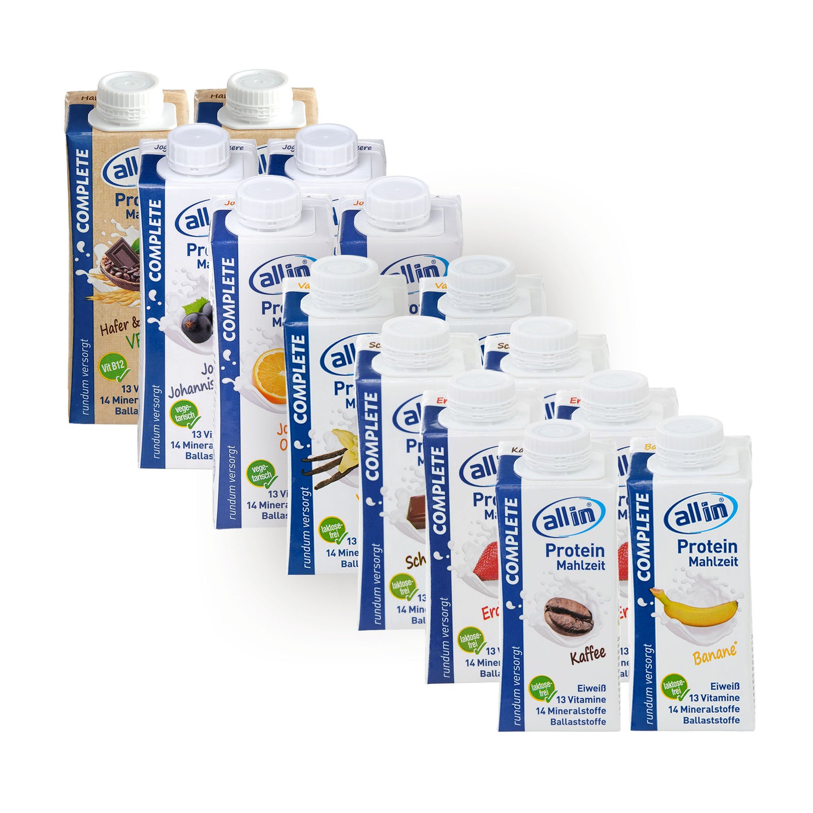 all in® 8er MIX alle COMPLETE Sorten (14 x 200/250ml)