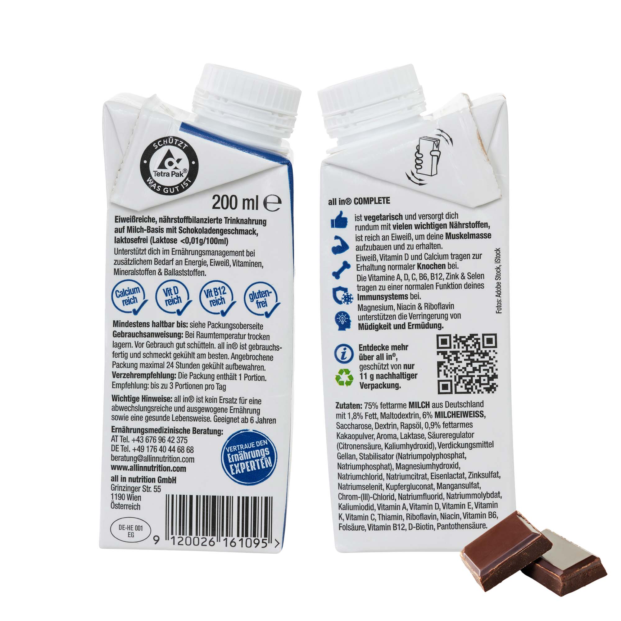 all in&reg; COMPLETE Protein Mahlzeit Schokolade 14x200 ml