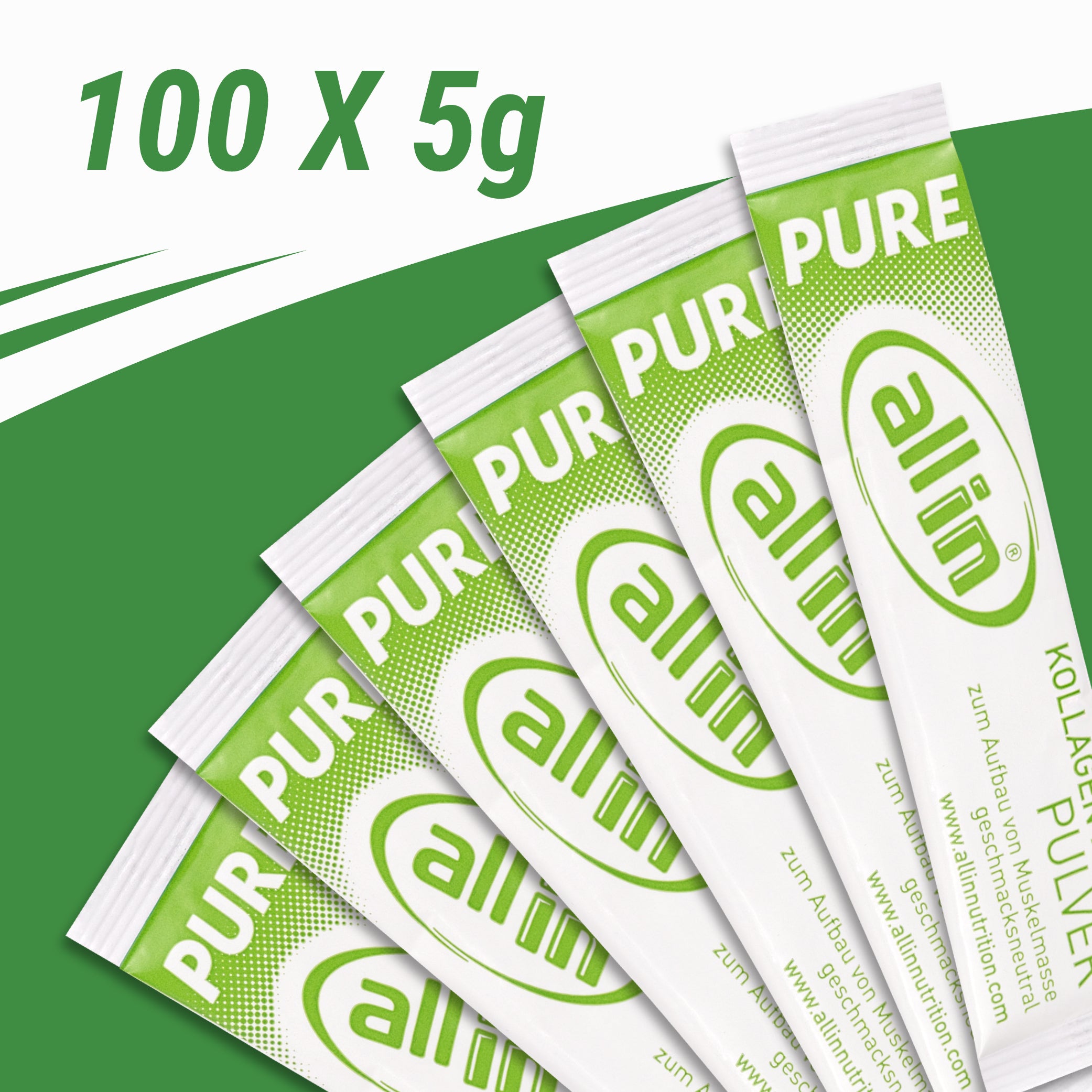 all in® PURE KOLLAGEN Protein Pulver STICKS (100 x 5 g)