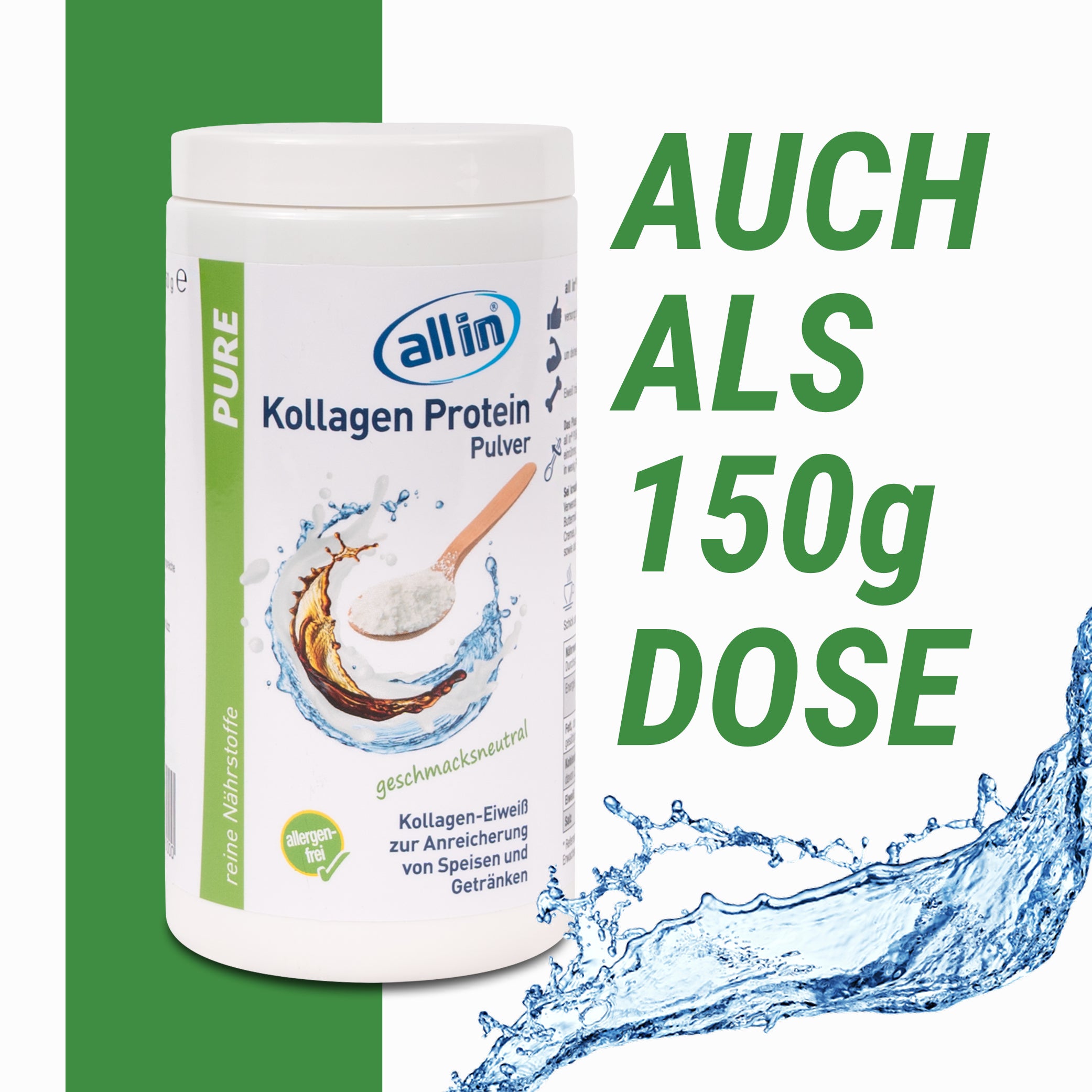 all in® PURE KOLLAGEN Protein Pulver STICKS (100 x 5 g)