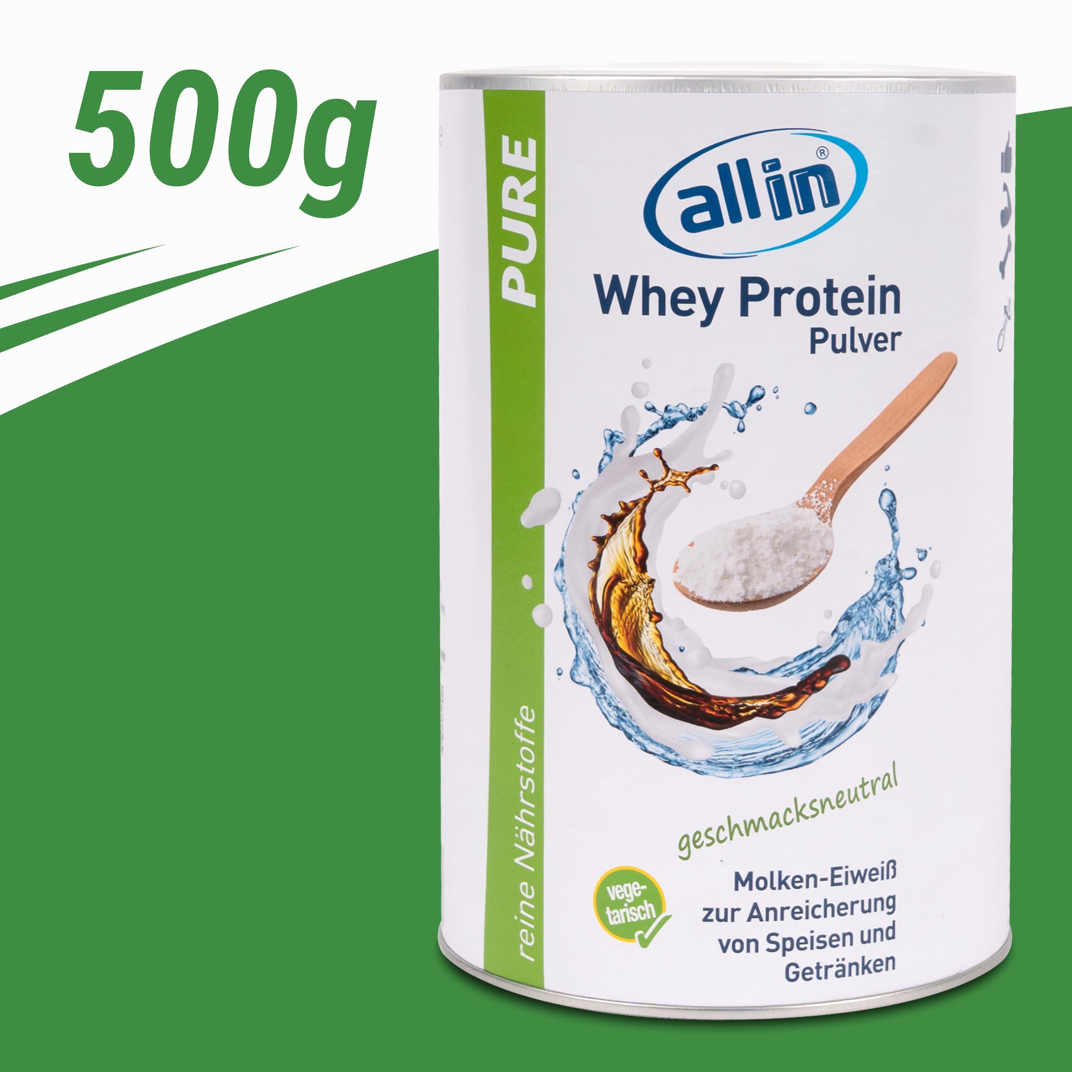 all in® PURE WHEY MOLKEN Protein Pulver (1 x 500 g)