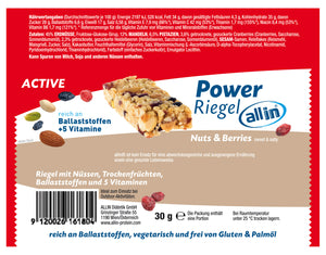 all in® ACTIVE Power Riegel Nuts & Berries, sweet & salty (1 x 30g)