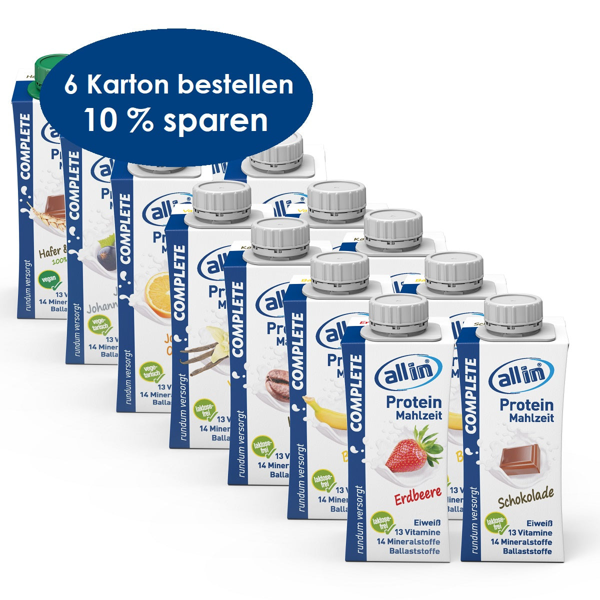 all in® 8er MIX alle COMPLETE Sorten (14 x 200/250ml)