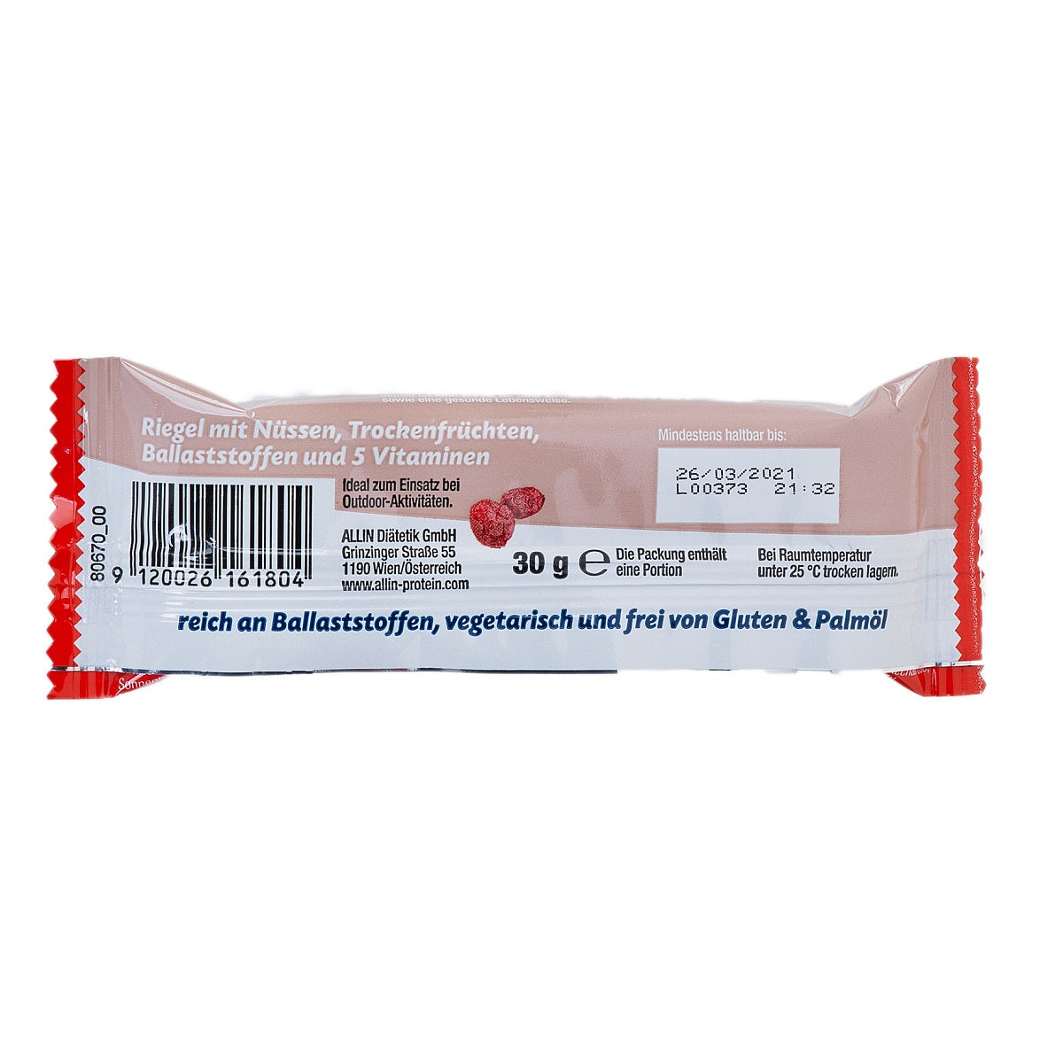 all in® ACTIVE Power Riegel Nuts & Berries, sweet & salty (1 x 30g)