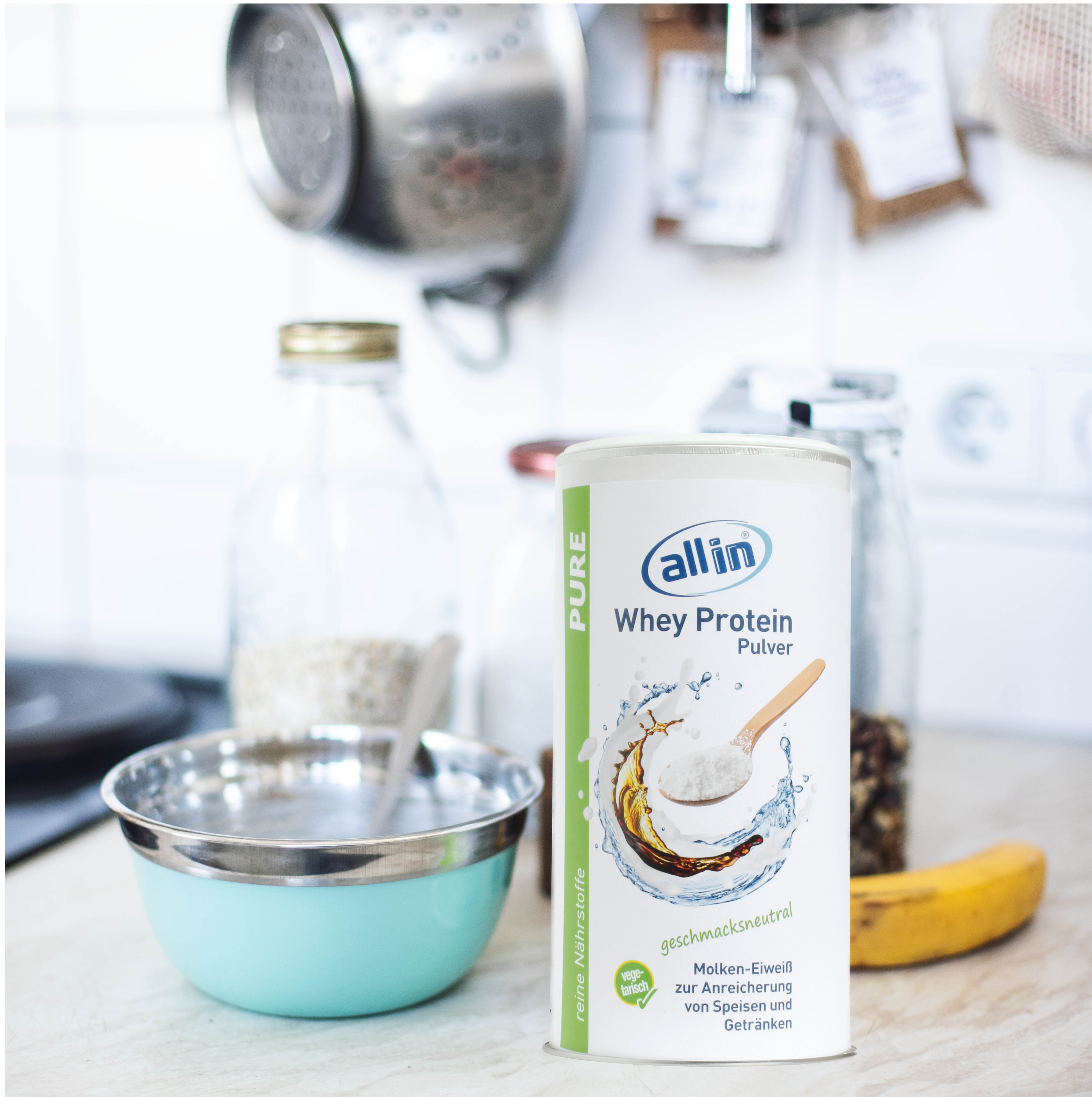 all in® PURE WHEY MOLKEN Protein Pulver (1 x 500 g)